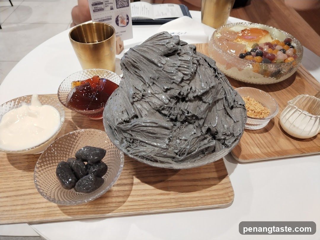 Dessert Spread with Gray Ice Cream