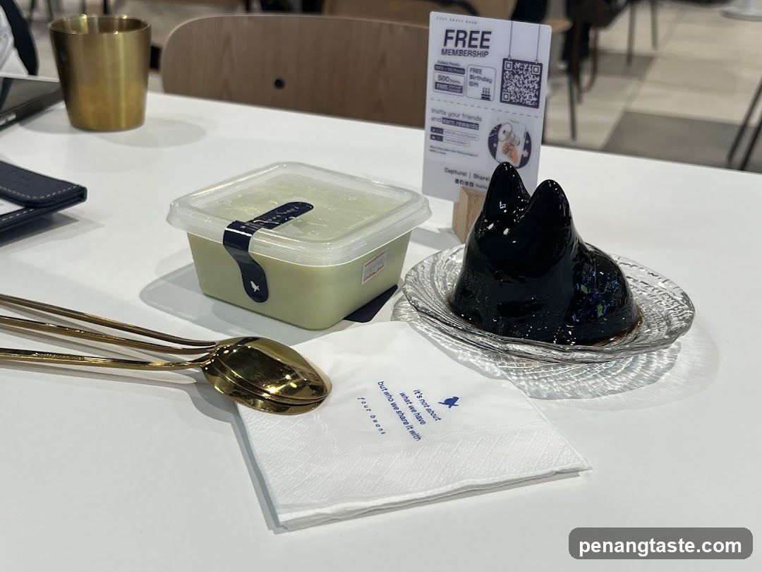 Cafe Table Setting with Dessert and Drink