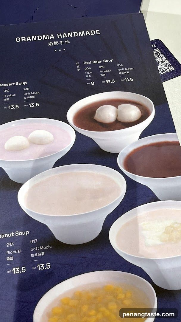 Dessert Soup Menu Display
