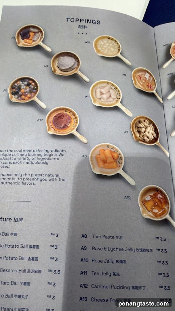 Toppings Menu Page