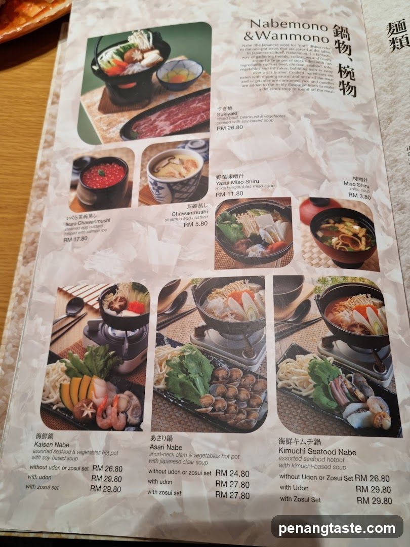 Nabemone & Wanmono Menu