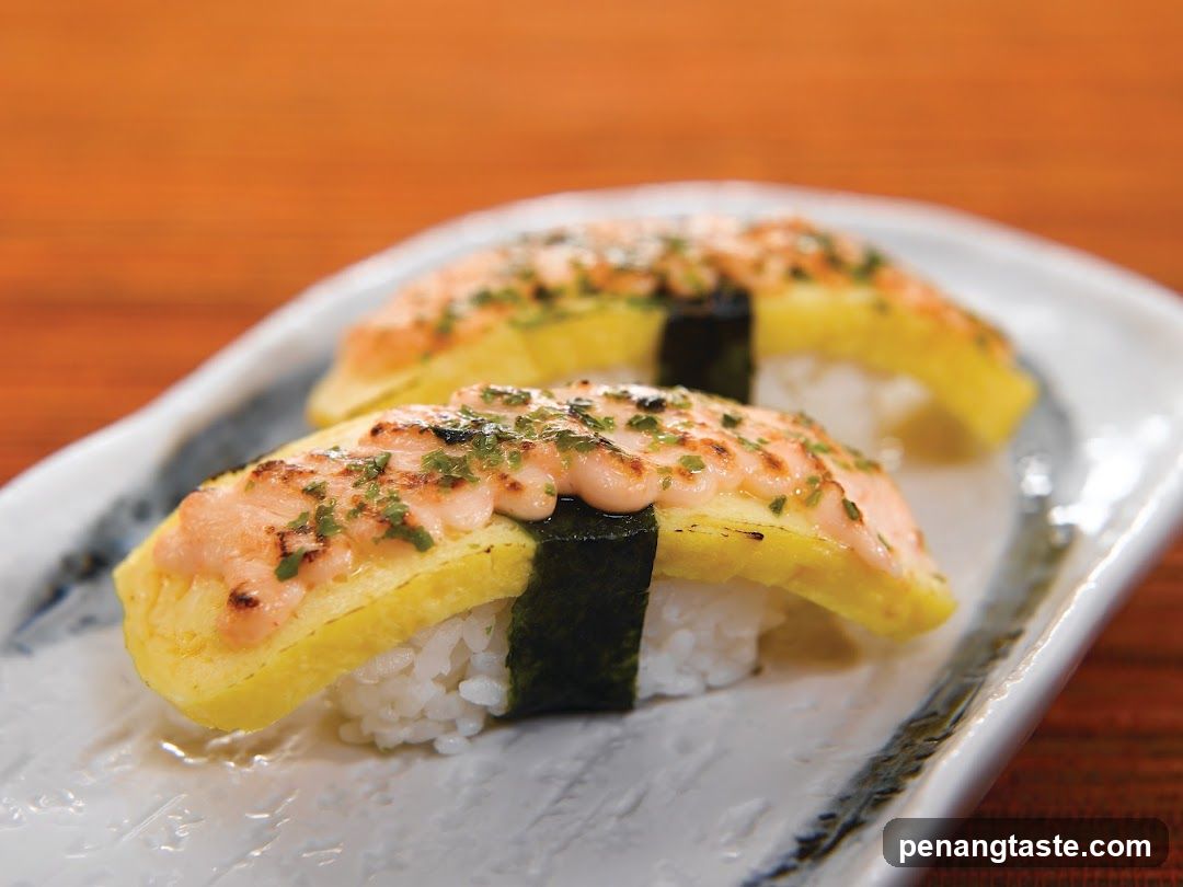 Sushi with Grilled Salmon and Egg