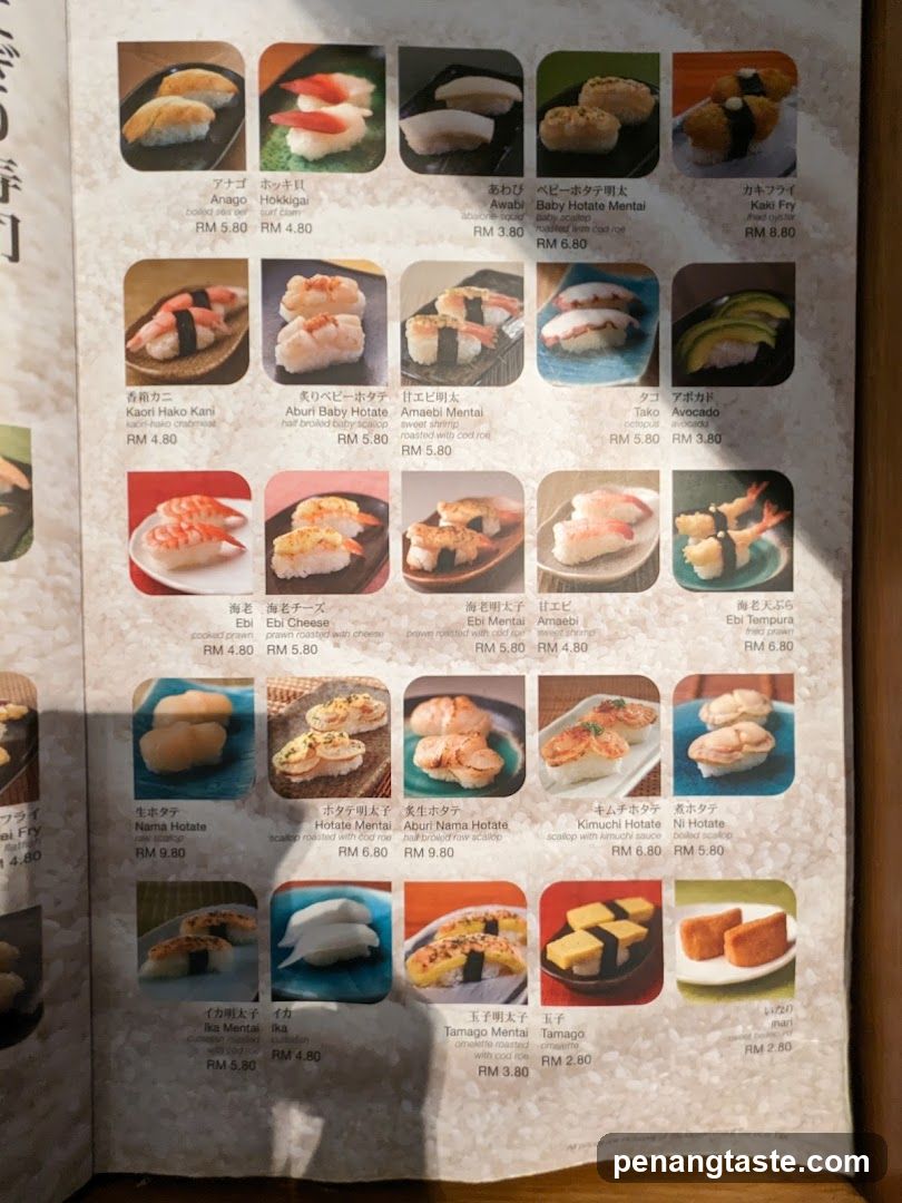 Sushi Menu Page