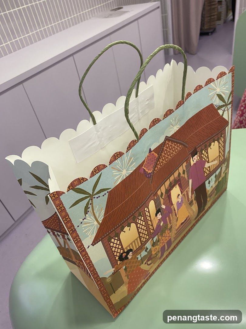 Decorative Gift Bag with Traditional Scene
