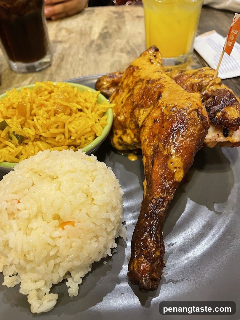 Roasted Chicken Meal with Rice and Curry