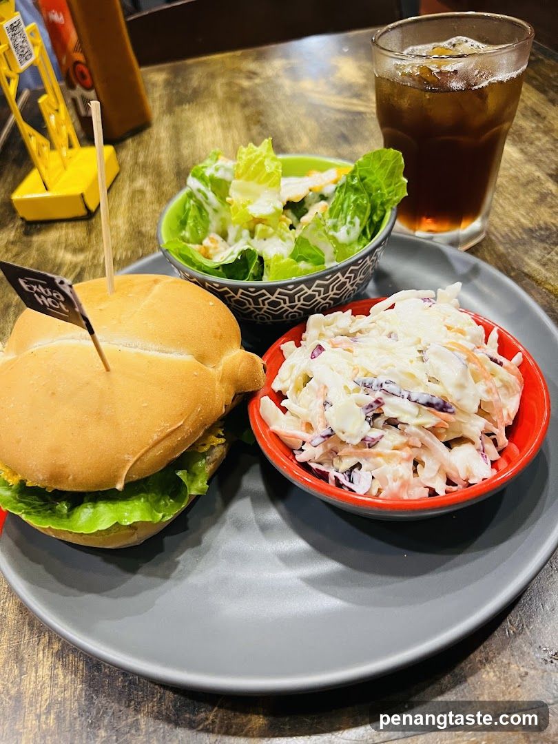 Burger Meal with Salad and Coleslaw