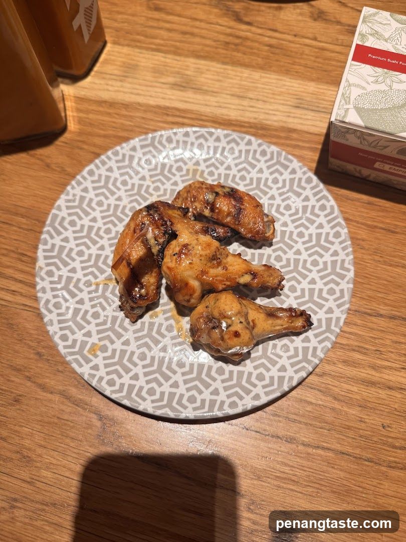 Grilled Chicken Wings on Patterned Plate
