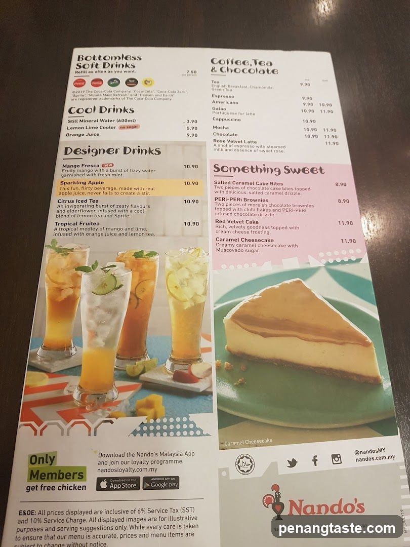 Nando's Malaysia Menu