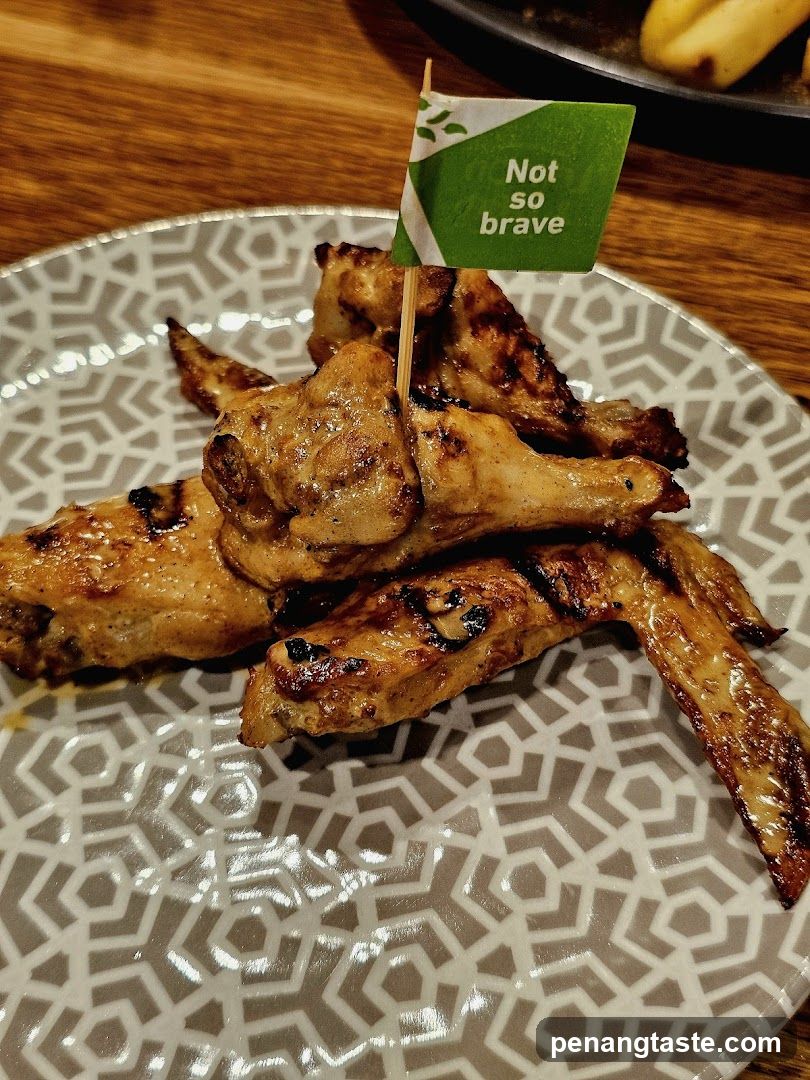 Grilled Chicken Wings with 'Not so brave' Flag