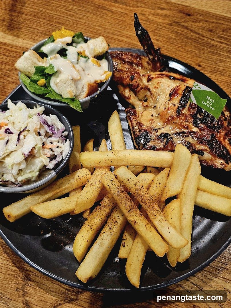 Grilled Chicken Meal with Fries and Salad