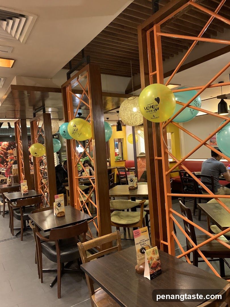 Restaurant Interior with Decorative Balloons