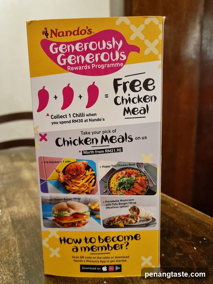 Nando's Generously Generous Rewards Programme Flyer