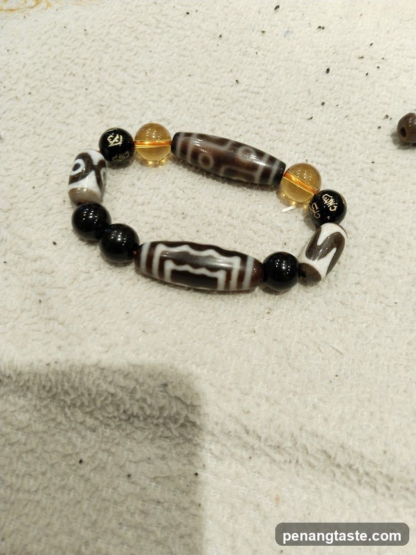 Beaded Bracelet on Towel