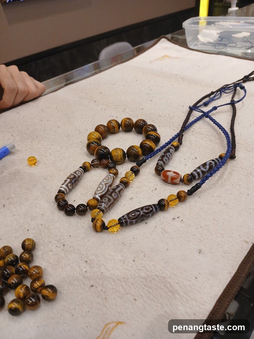 Beaded Jewelry on Work Surface