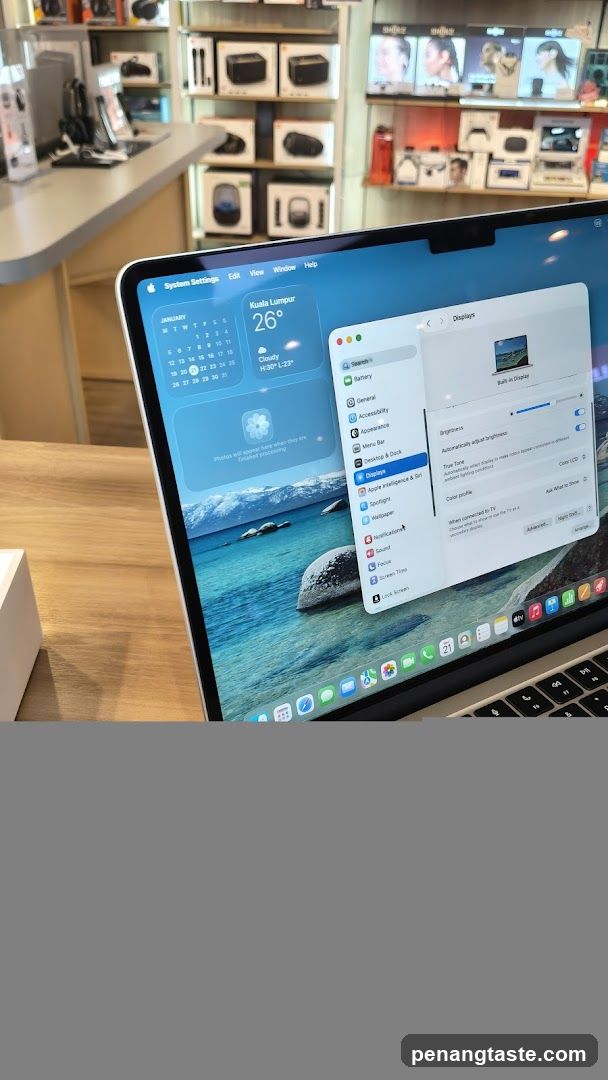 Apple Store Interior with Laptop Display