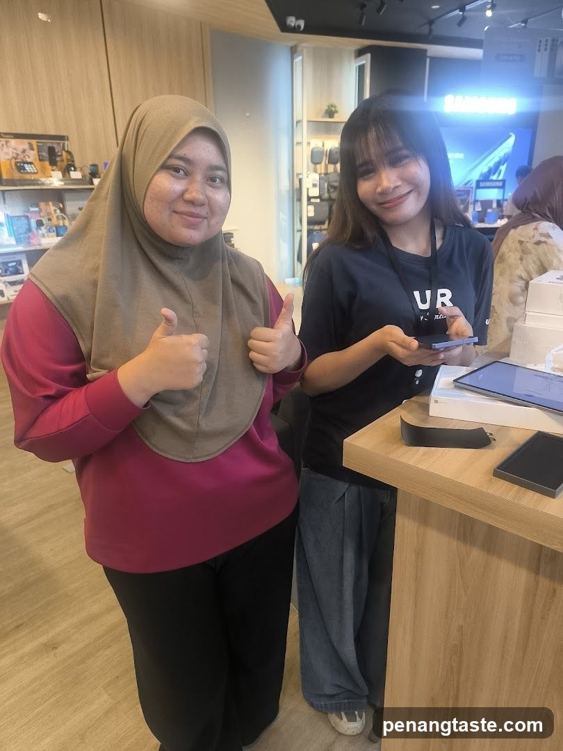 Two women in a store interior