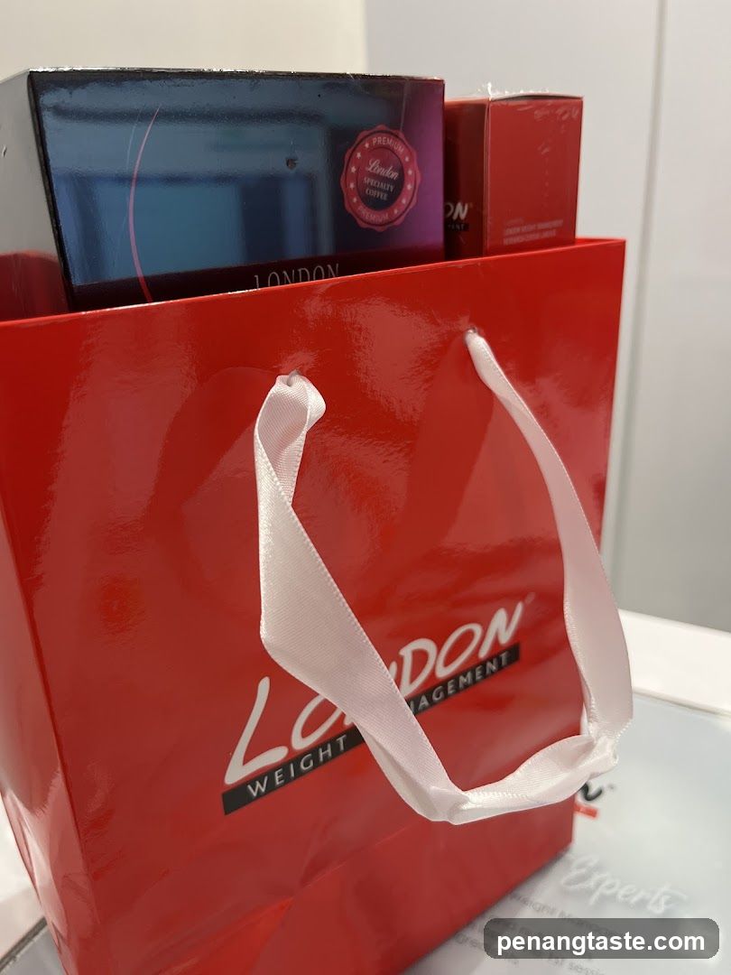 Red Shopping Bag with Gift Items