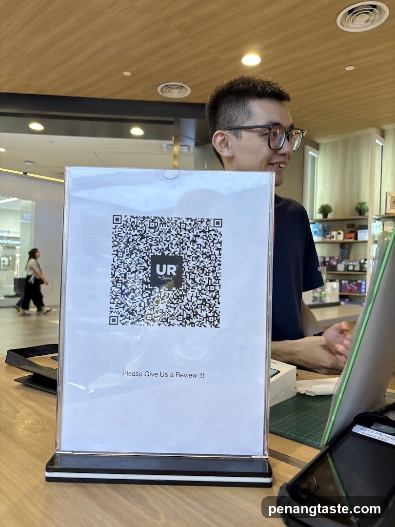 QR Code Review Request at Store Counter