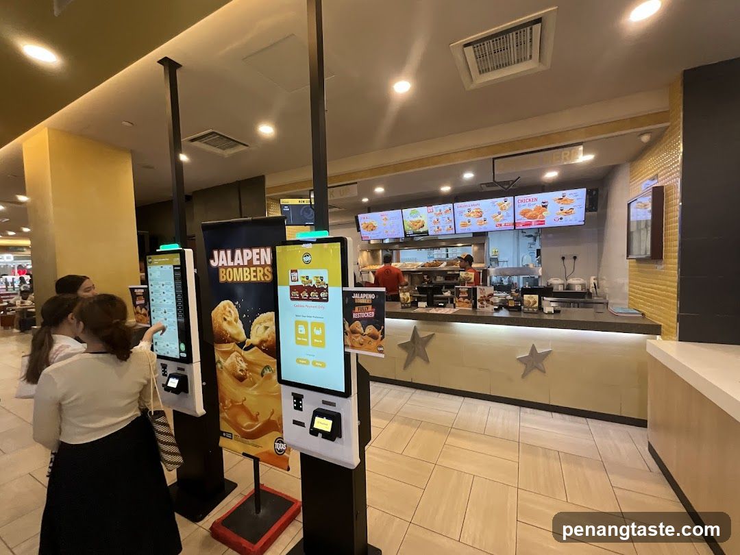 Fast Food Counter with Self-Service Kiosks