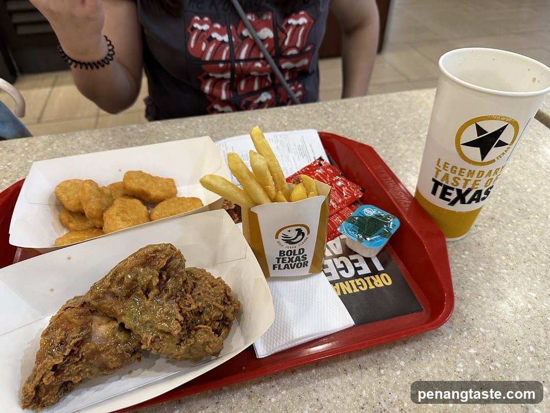 Fast Food Meal with Fried Chicken and Fries