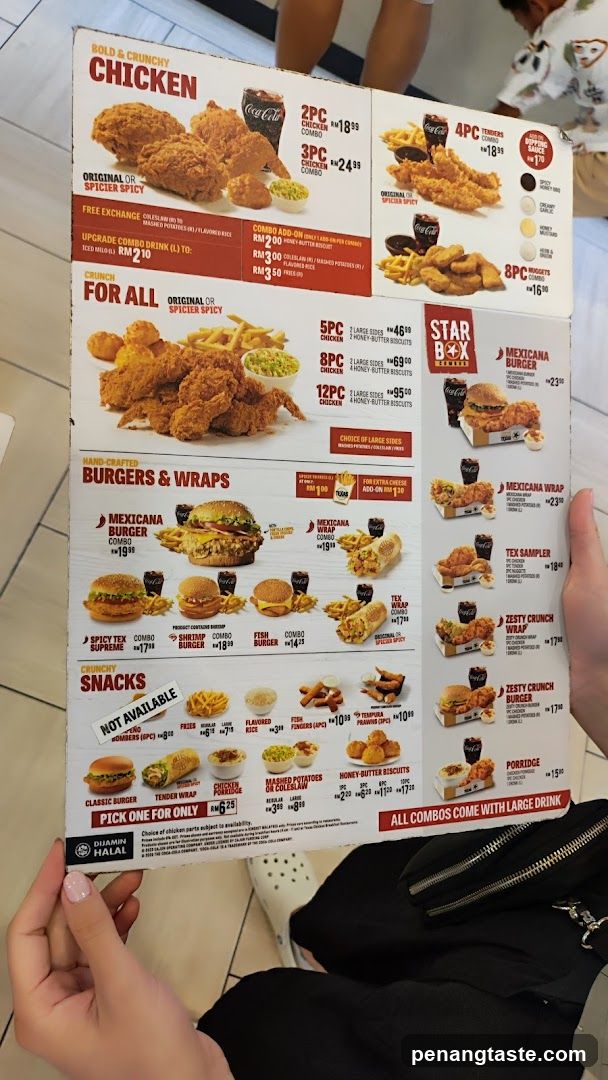 Chicken & Burger Menu Board