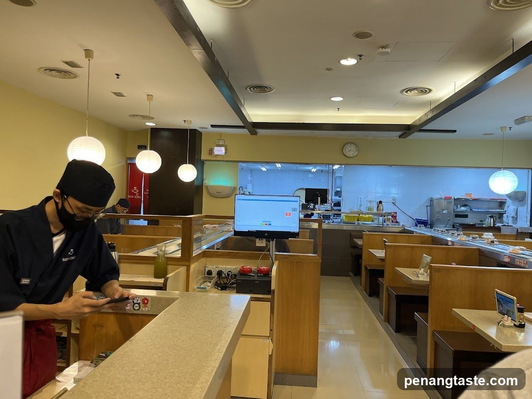 Restaurant Interior with Staff and Counter