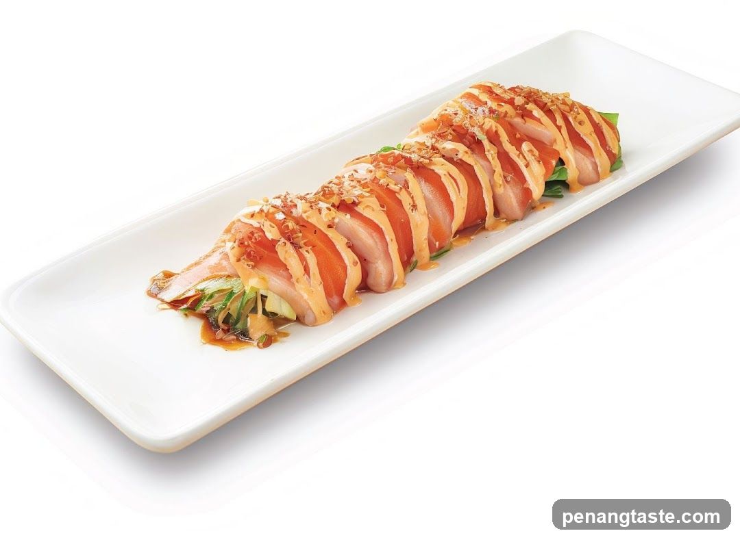 Sushi Roll with Salmon and Sauce