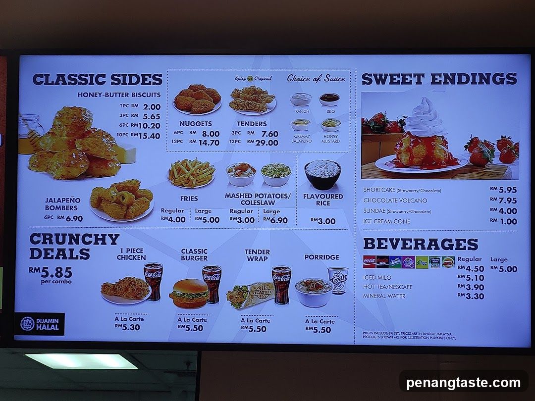 Classic Sides Menu Board