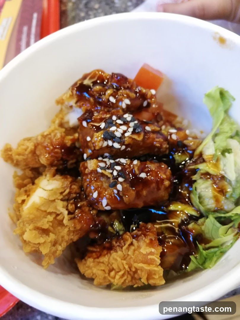 Fried Chicken Bowl with Sauce and Salad