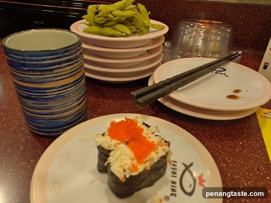Sushi and Edamame on a Table