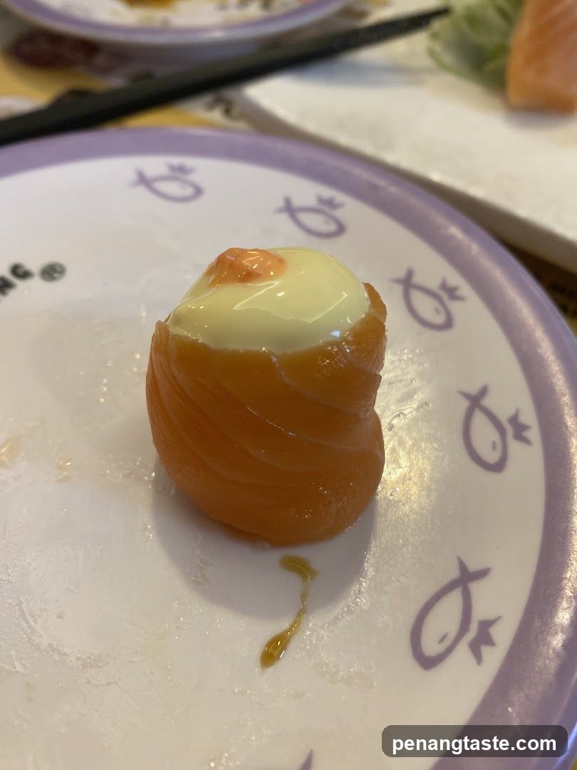 Sushi on a plate with fish symbols