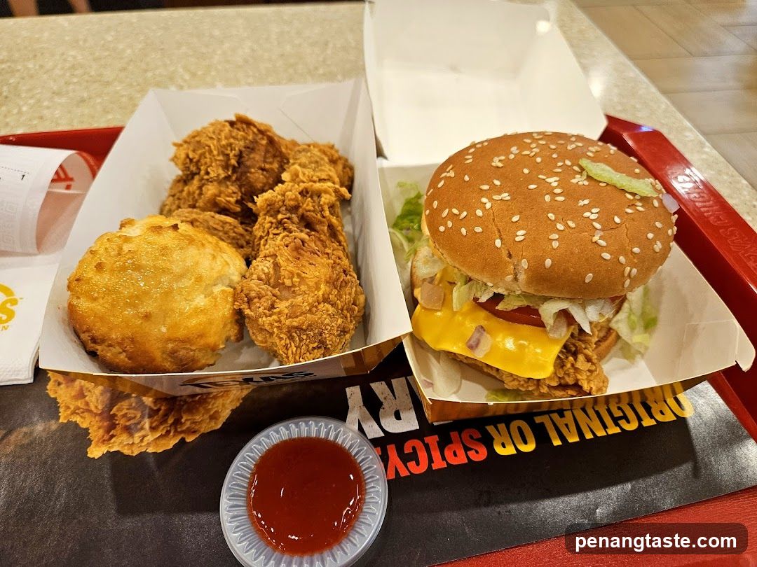Fried Chicken and Burger Meal
