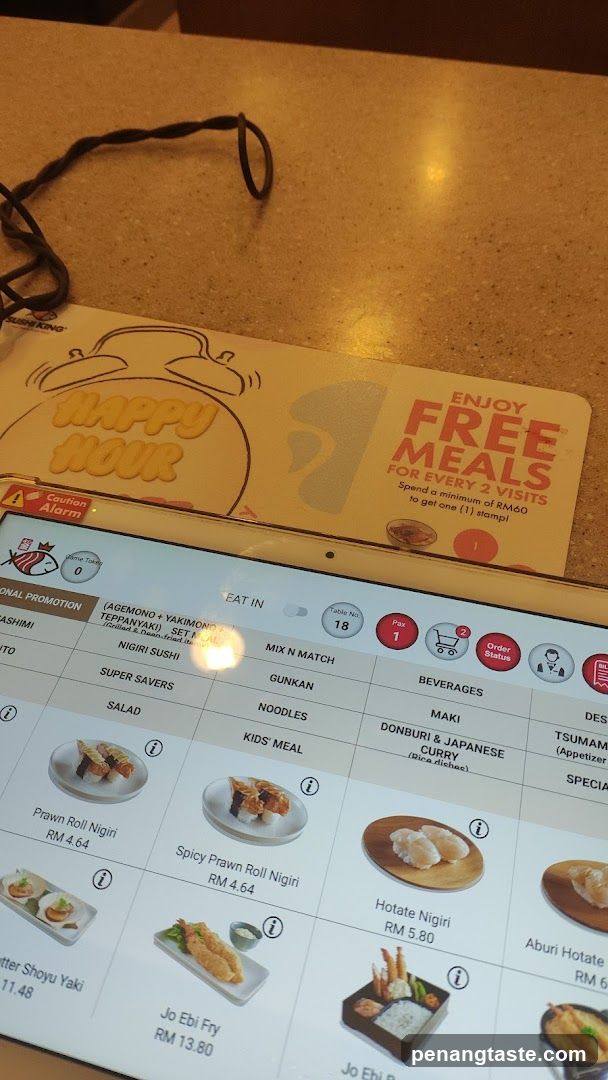 Sushi King Menu and Happy Hour Sign
