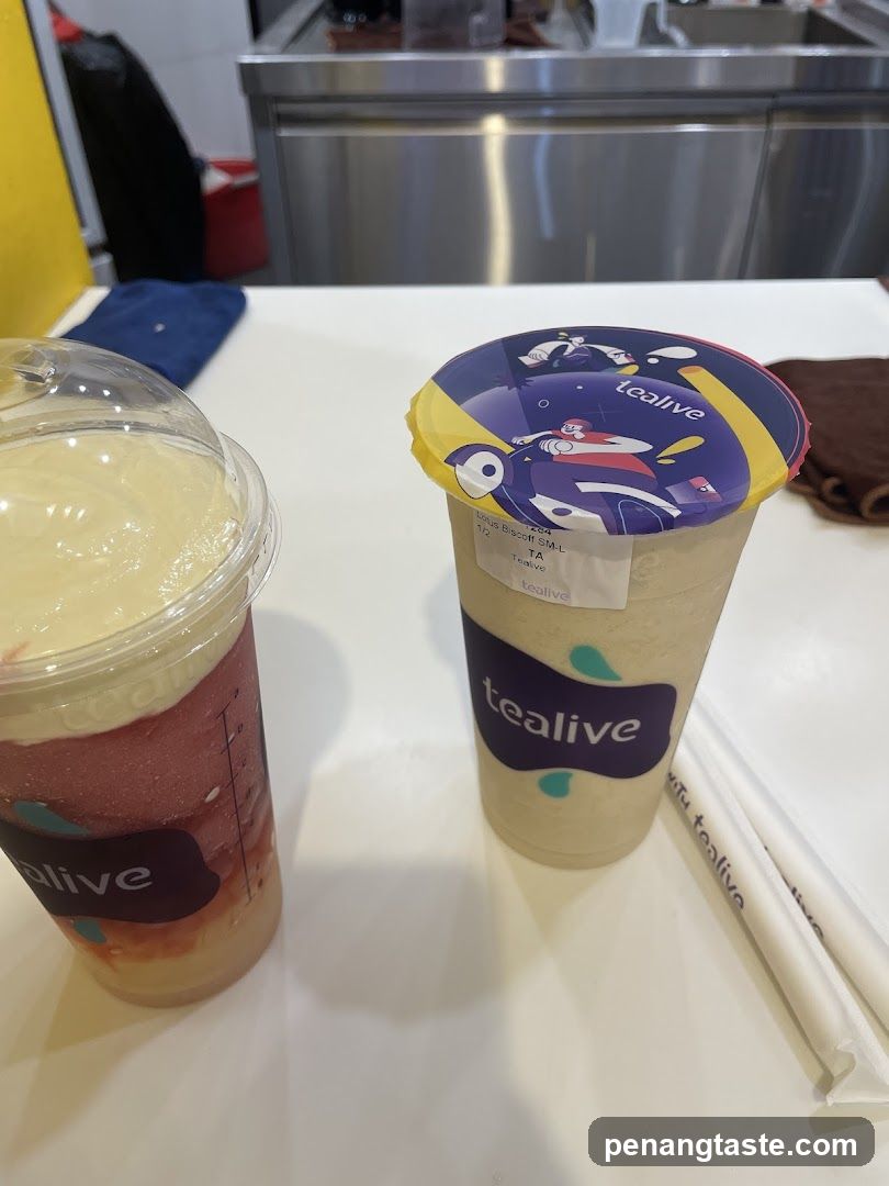 Tealive Drinks on Counter