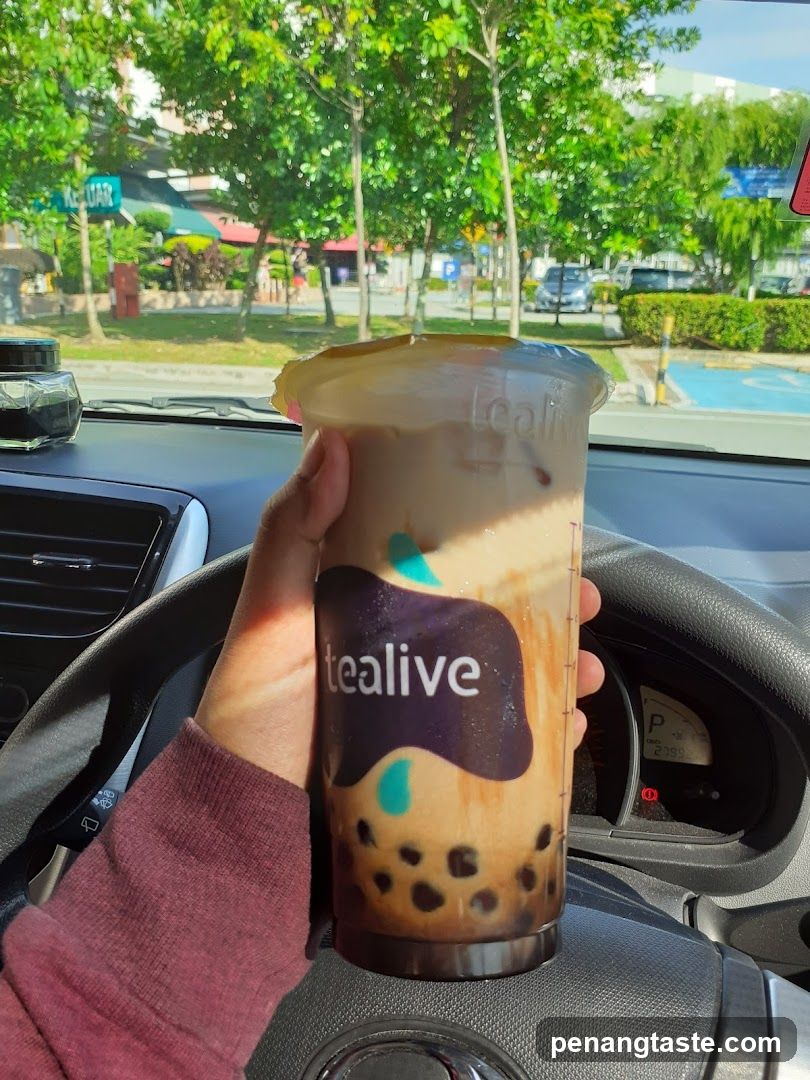 Tealive Bubble Tea in Car