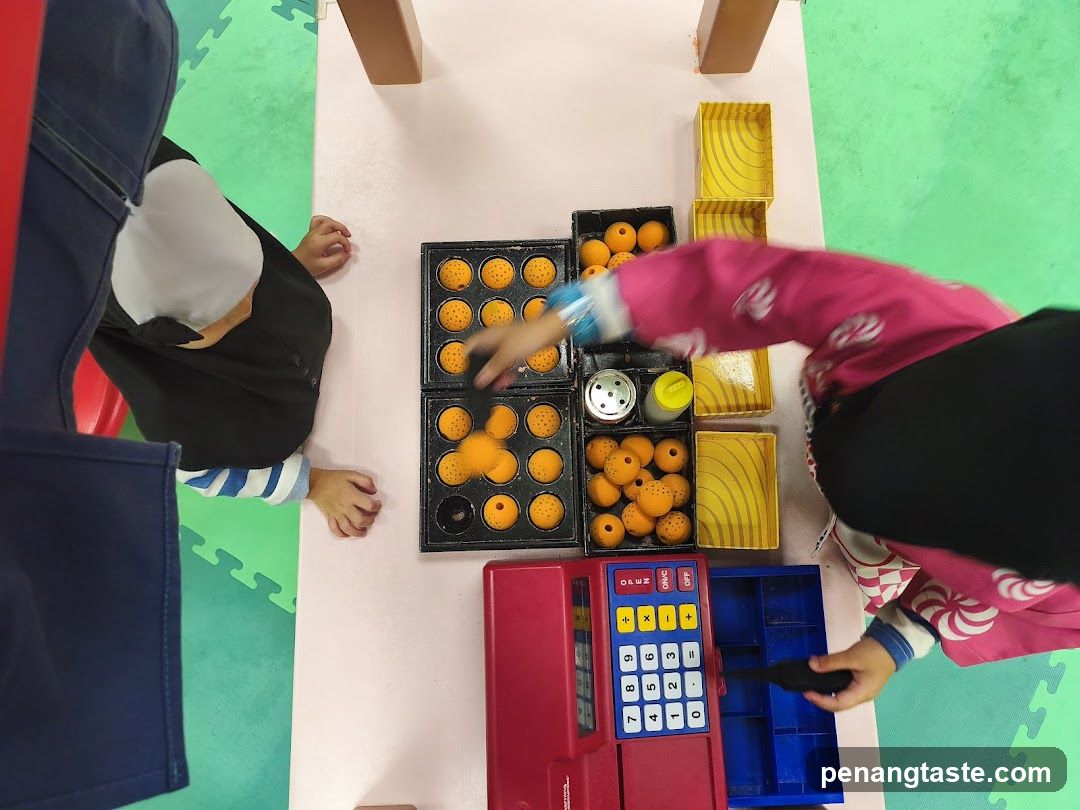 Children Playing with Toy Fruit Market