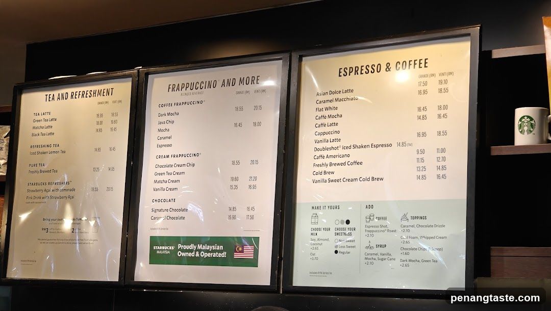 Starbucks Menu Board
