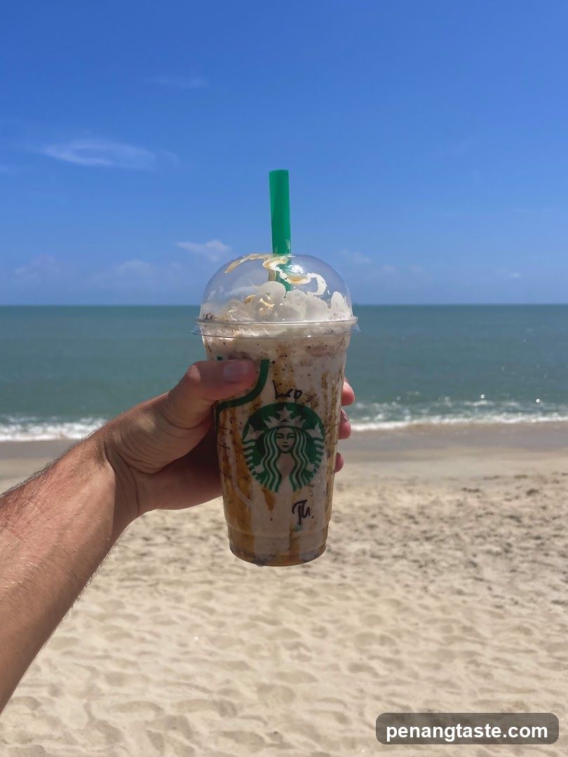 Starbucks Frappuccino on the Beach