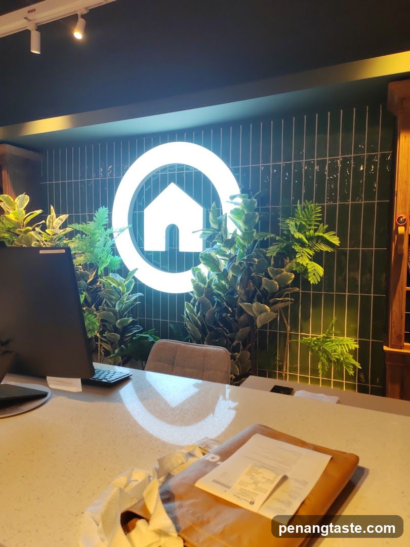 Interior Reception Desk with Logo Wall