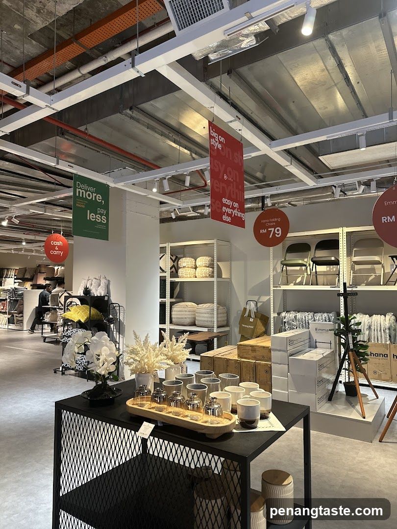 Interior of a home goods store