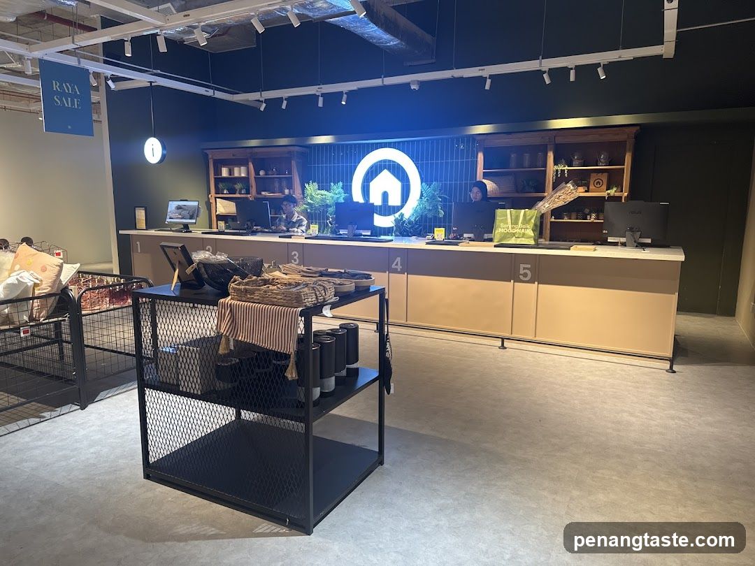 Interior of a modern retail space with checkout counter and product display
