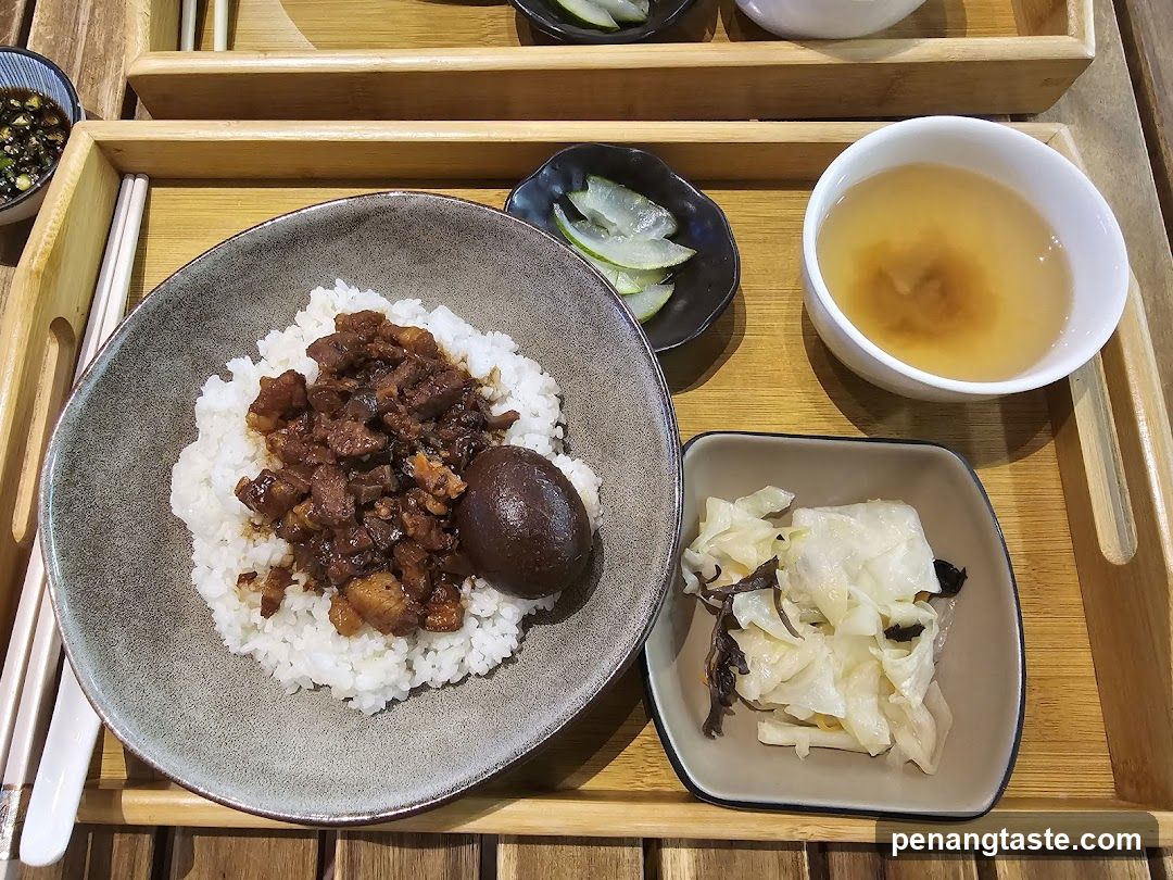 Bento Tray with Rice Bowl and Side Dishes