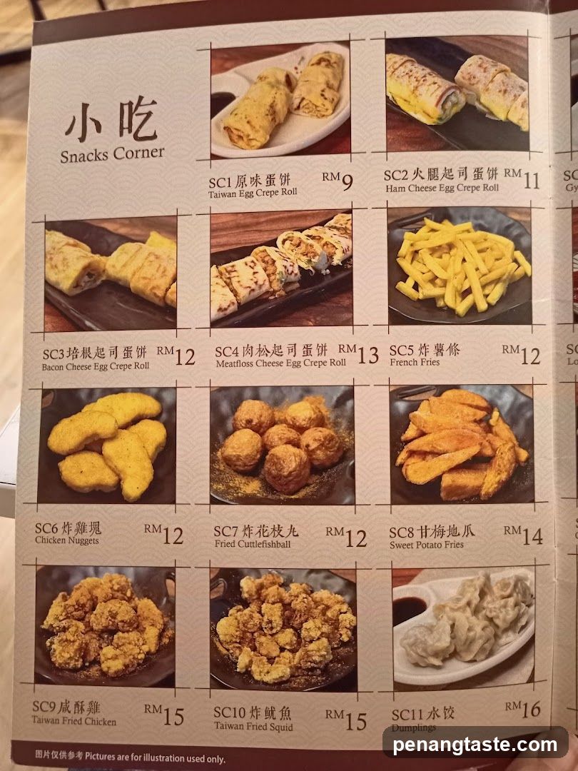 Snacks Corner Menu Page