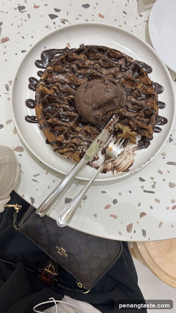 Chocolate Waffle with Ice Cream