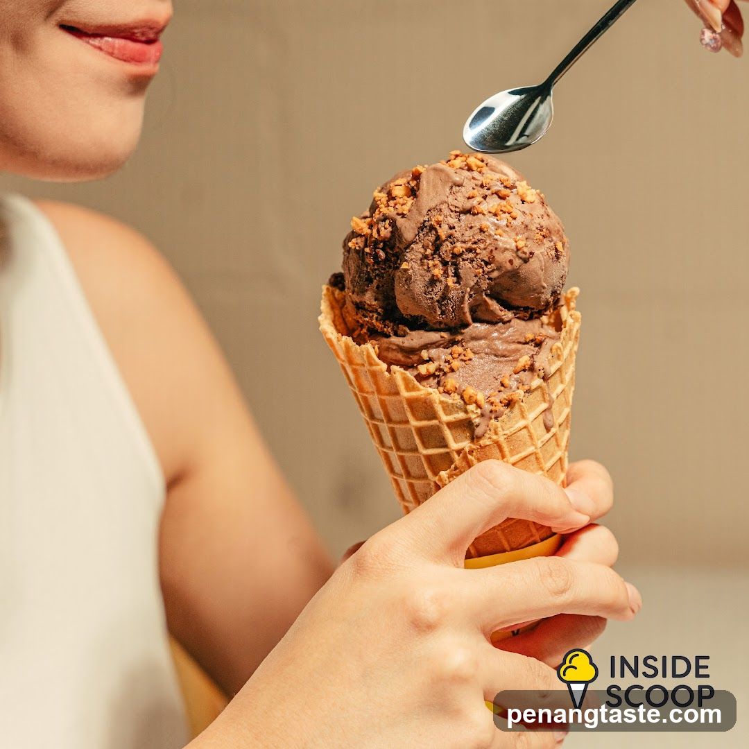 Chocolate Ice Cream Cone with Crumble Topping