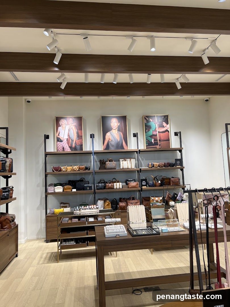 Interior of a luxury handbag store