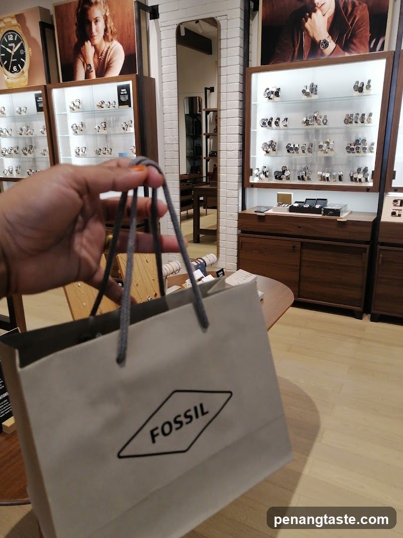 Fossil Store Interior with Shopping Bag