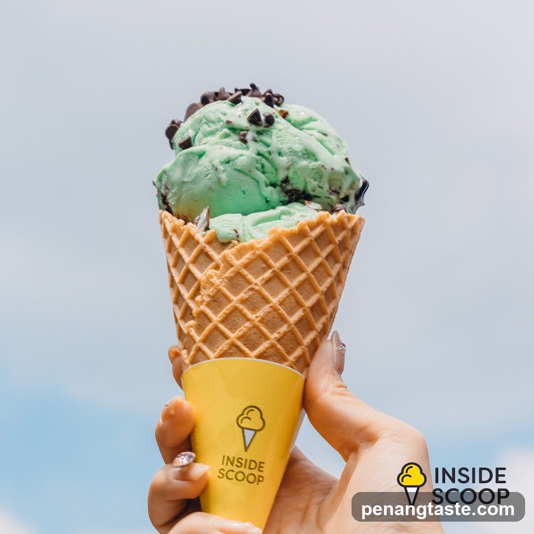 Ice Cream Cone with Mint Chocolate Chip Flavor