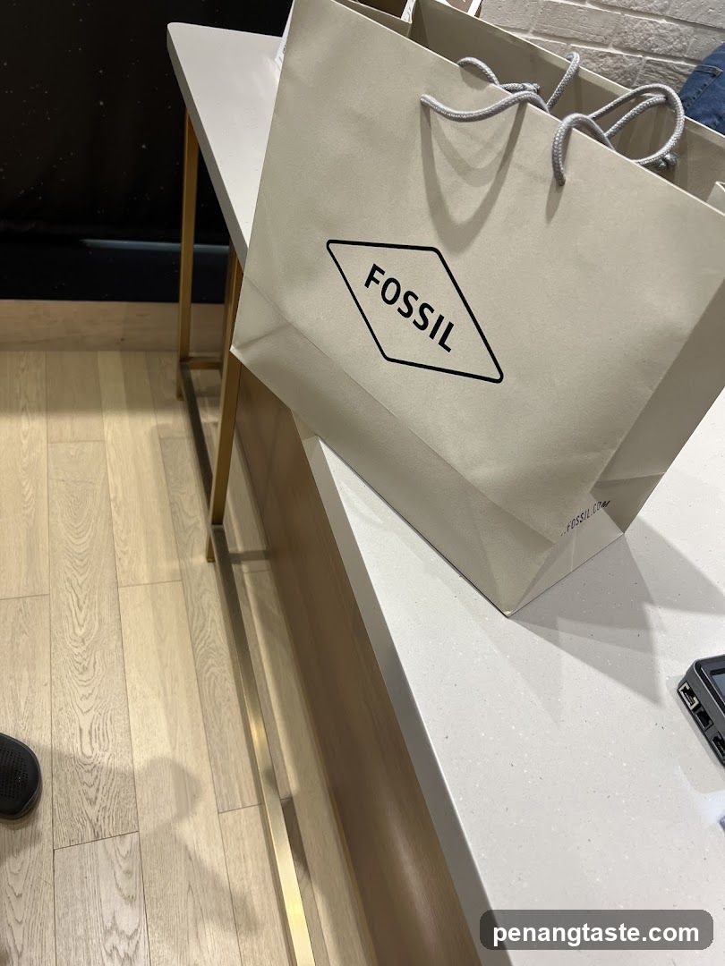 Fossil Shopping Bag on Counter