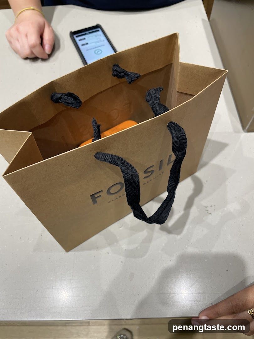 Fossil Shopping Bag on Counter